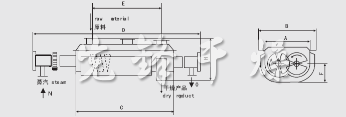 JYG系列空心槳葉干燥機安裝結構圖